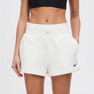 Nike White high waist cotton drawstring Phoenix Sweatshorts
